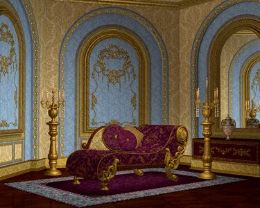 Luxury ornate seating. Free illustration for personal and commercial use.