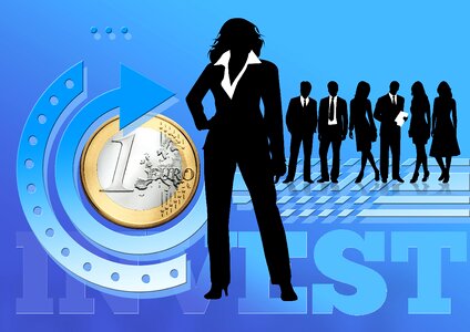 Businessmen euro currency. Free illustration for personal and commercial use.