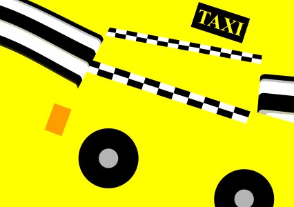 Taxi service vehicle. Free illustration for personal and commercial use.