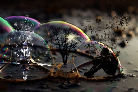 Hatred escape soap bubble. Free illustration for personal and commercial use.