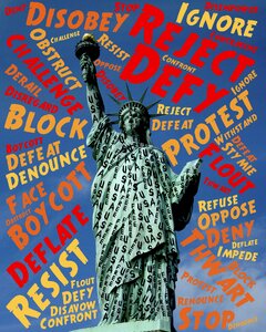 Resist protest block. Free illustration for personal and commercial use.