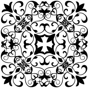 Black-white fleur royal. Free illustration for personal and commercial use.