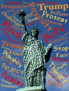 Resist trump oppression. Free illustration for personal and commercial use.