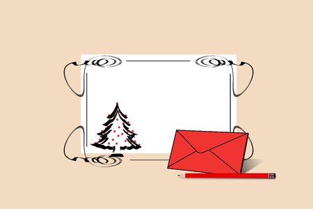Tree fir tree envelope. Free illustration for personal and commercial use.