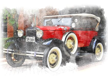 Antique car show vintage. Free illustration for personal and commercial use.