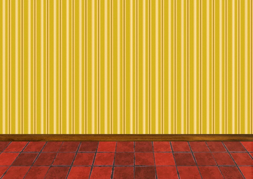 Ground flooring yellow room. Free illustration for personal and commercial use.