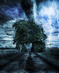 Lightning tornado country. Free illustration for personal and commercial use.