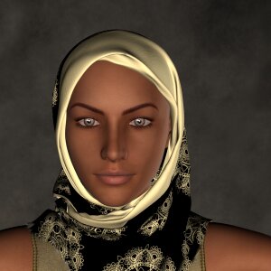 Portrait islamic muslim woman. Free illustration for personal and commercial use.