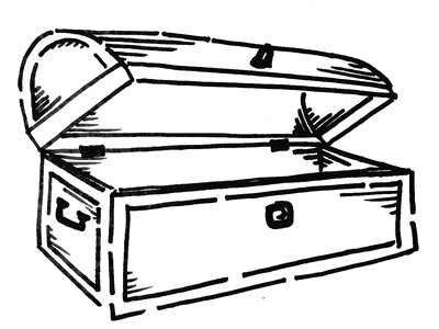 Chest treasure box. Free illustration for personal and commercial use.