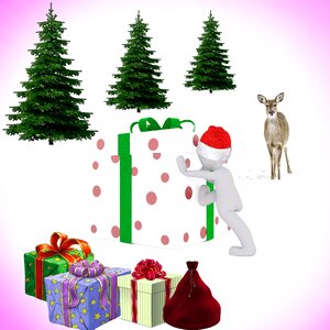 Fir gifts eve. Free illustration for personal and commercial use.