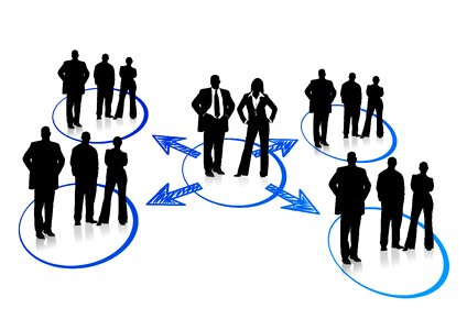 Networking human community. Free illustration for personal and commercial use.