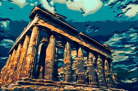 Architecture palace columns. Free illustration for personal and commercial use.