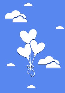 Heart blue flying. Free illustration for personal and commercial use.