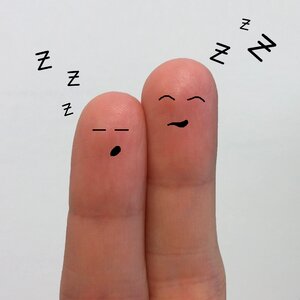 Finger couple asleep. Free illustration for personal and commercial use.