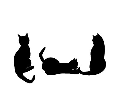 Black cat silhouette feline. Free illustration for personal and commercial use.