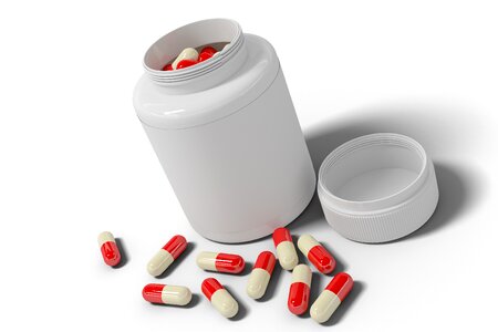 Bottle medication plastic containers. Free illustration for personal and commercial use.