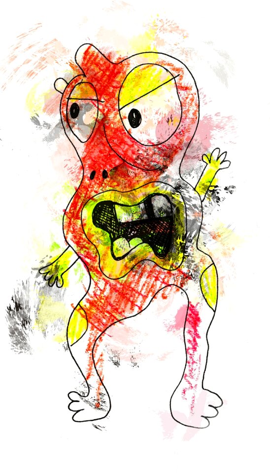 Germ scary silly. Free illustration for personal and commercial use.