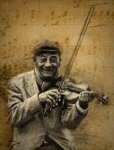 Musician grandpa old man. Free illustration for personal and commercial use.