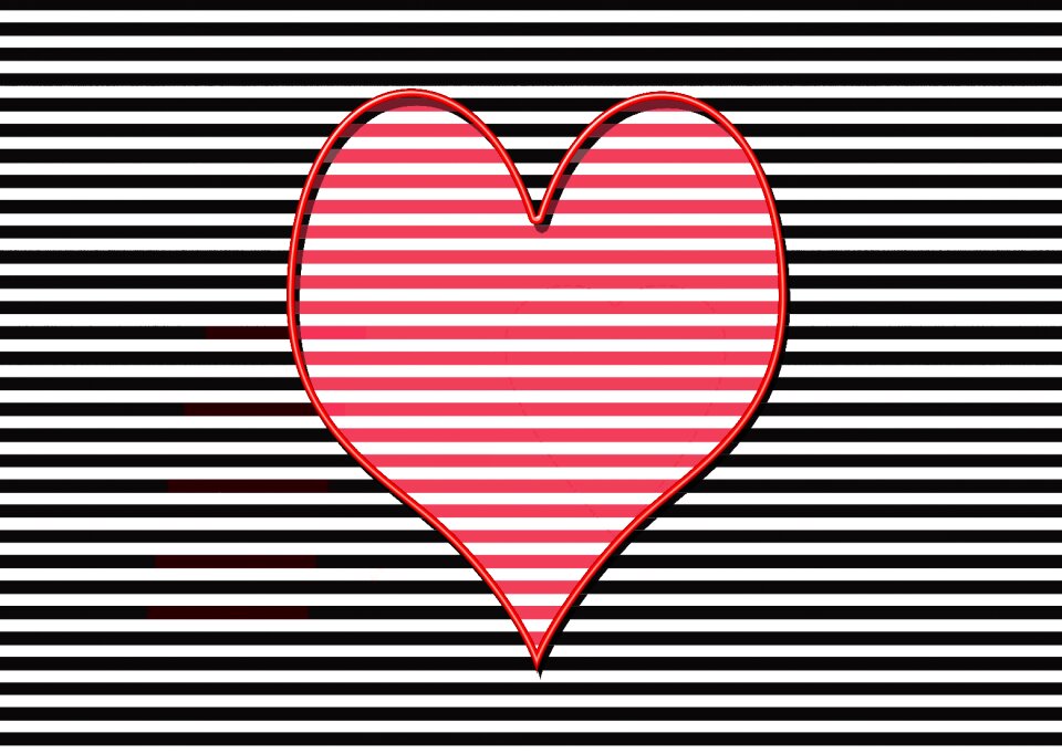 Striped graphic romance. Free illustration for personal and commercial use.