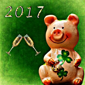 Cute lucky charm sow. Free illustration for personal and commercial use.