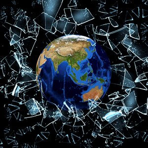 World broken glass develop. Free illustration for personal and commercial use.