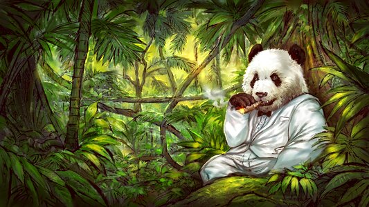 Cigar costume jungle. Free illustration for personal and commercial use.