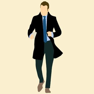 Man walking men wear. Free illustration for personal and commercial use.
