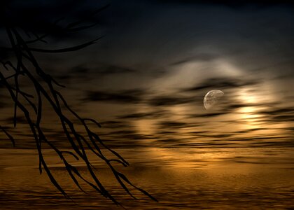 Full moon night sky. Free illustration for personal and commercial use.