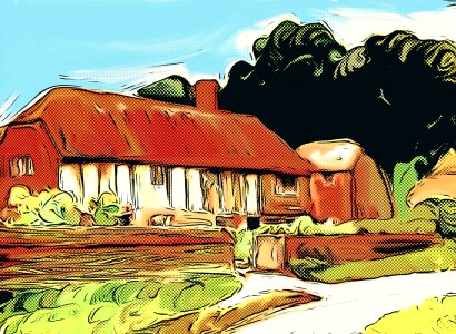 Cartoon country rural. Free illustration for personal and commercial use.