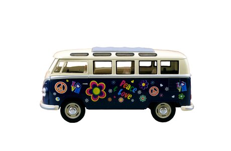 Volkswagen hippy travel. Free illustration for personal and commercial use.