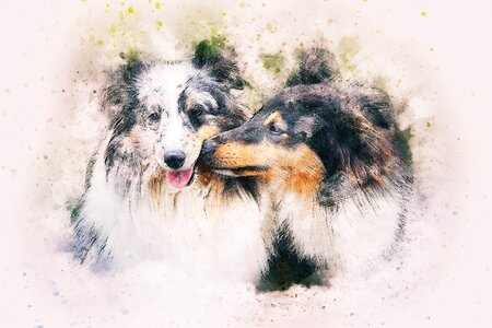 Abstract watercolor kiss. Free illustration for personal and commercial use.