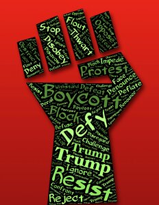 Boycott trump oppression. Free illustration for personal and commercial use.