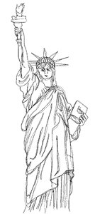 Statue freedom symbol. Free illustration for personal and commercial use.