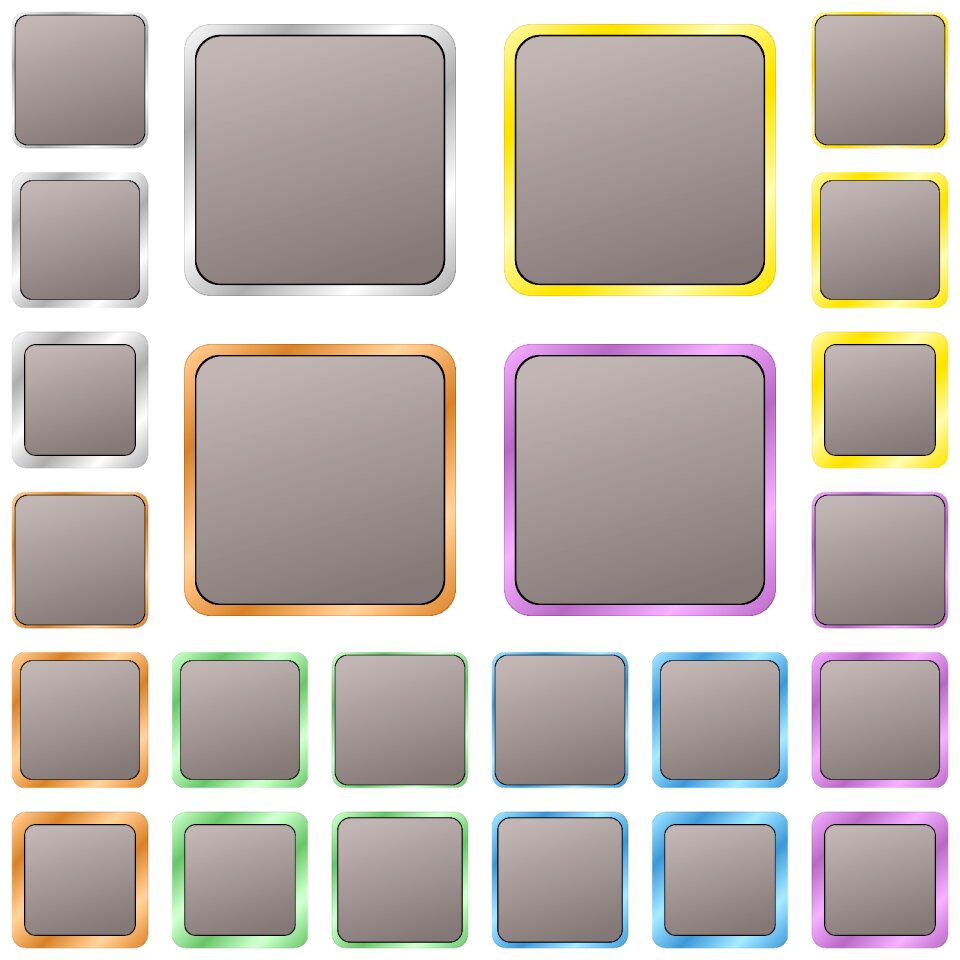 Ui metallic square. Free illustration for personal and commercial use.