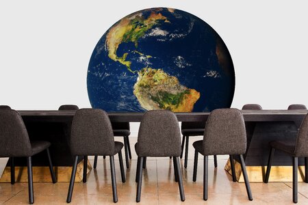 Globe office dining tables. Free illustration for personal and commercial use.