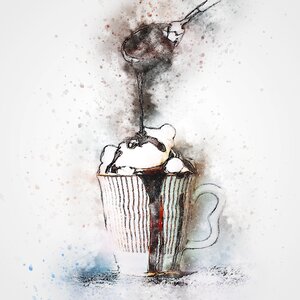 Abstract mug watercolor. Free illustration for personal and commercial use.