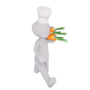 Vegan carrot white male. Free illustration for personal and commercial use.