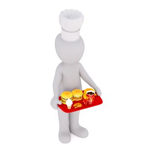 Burger white male 3d model. Free illustration for personal and commercial use.