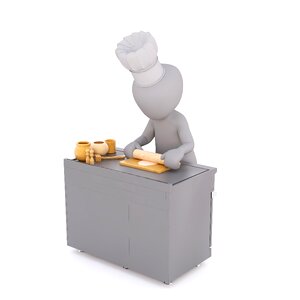 Cook white male 3d model. Free illustration for personal and commercial use.