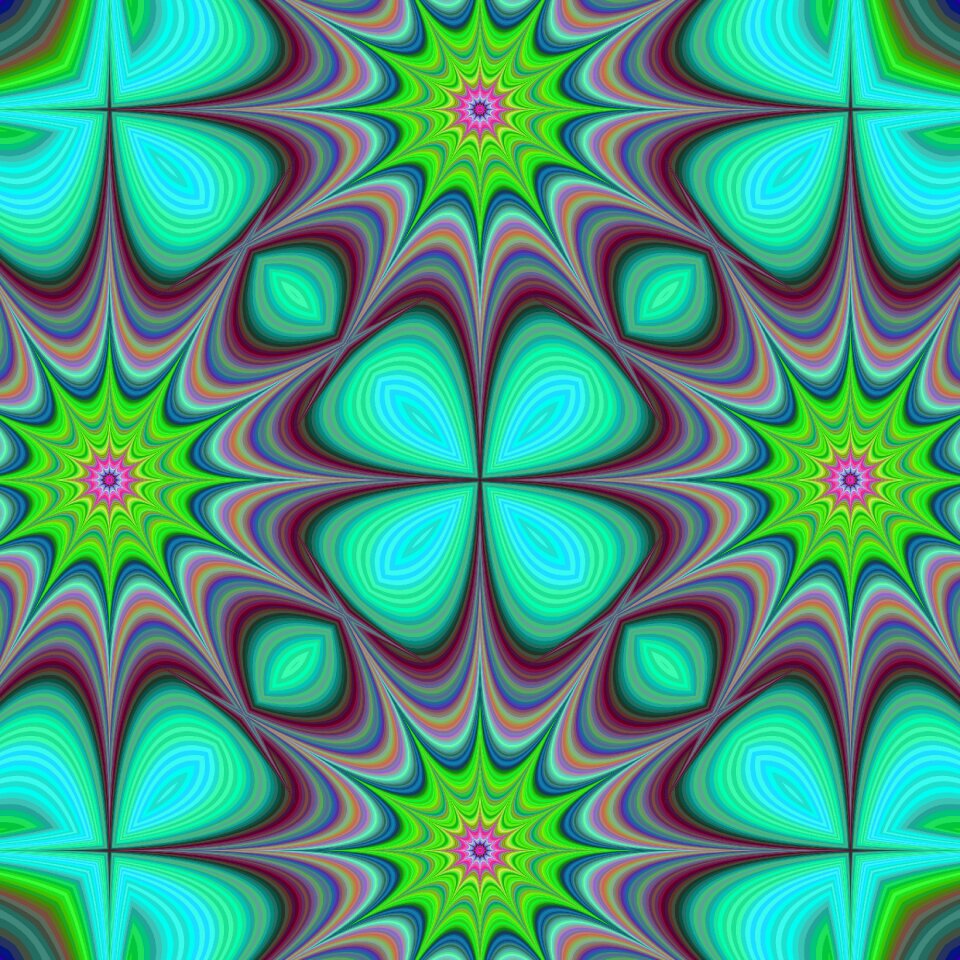 Symmetrical wallpaper pattern. Free illustration for personal and commercial use.