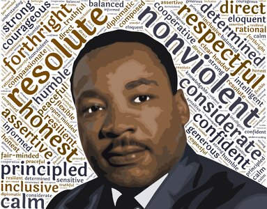 Leader nonviolence courageous. Free illustration for personal and commercial use.