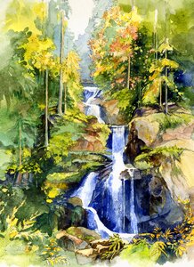 Waterfall szwarcwald Free illustrations. Free illustration for personal and commercial use.