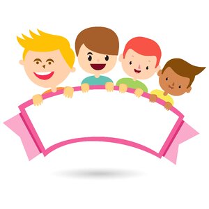 Friendship kids clipart. Free illustration for personal and commercial use.