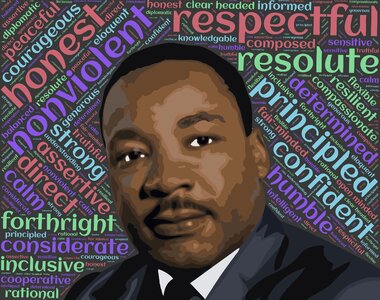 Leader nonviolence courageous. Free illustration for personal and commercial use.