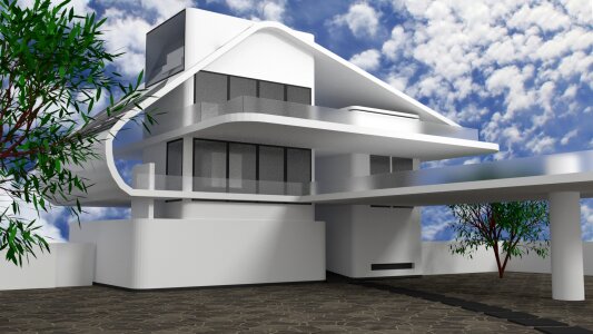 Architecture building residence. Free illustration for personal and commercial use.