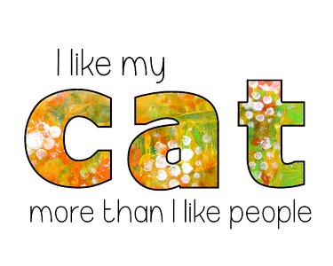 Cat design quote. Free illustration for personal and commercial use.