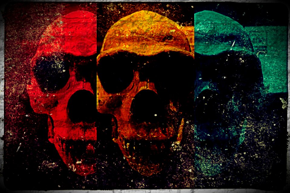 Chilling skull scary. Free illustration for personal and commercial use.
