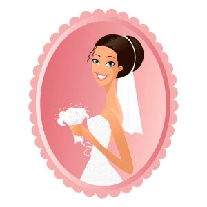 White dress wedding happiness. Free illustration for personal and commercial use.