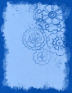 Steampunk blue grunge. Free illustration for personal and commercial use.
