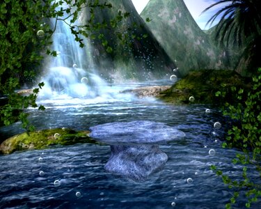 Landscape mountain flowing. Free illustration for personal and commercial use.